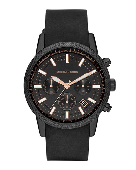 michael kors men black world design watch 280 dollars|Men's Black Oversized Watches .